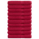 vidaXL Prémiové uteráky SOLUND 10 ks červené 100x200cm 600 g/m2