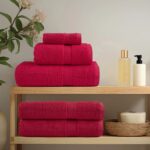 vidaXL Prémiové uteráky SOLUND 10 ks červené 100x200cm 600 g/m2 – Obrázok 3