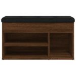 vidaXL Lavička na topánky hnedý dub 82x32x45,5 cm kompozitné drevo – Obrázok 6