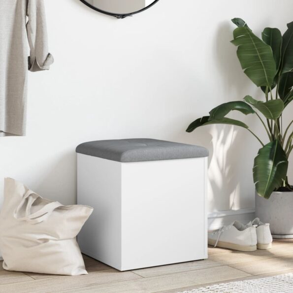 vidaXL Úložná lavička biela 42x42x45 cm kompozitné drevo – Obrázok 3