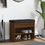 vidaXL Lavička na topánky hnedý dub 82x32x50 cm kompozitné drevo – Obrázok 3