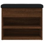 vidaXL Lavička na topánky hnedý dub 82x32x50 cm kompozitné drevo – Obrázok 6