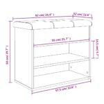 vidaXL Lavička na topánky hnedý dub 82x32x50 cm kompozitné drevo – Obrázok 11