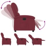 vidaXL Elektrické sklápacie kreslo vínovo-červené látkové – Obrázok 6