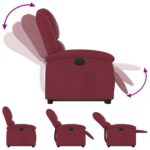 vidaXL Elektrické zdvíhacie sklápacie kreslo vínovo-červené látka – Obrázok 6