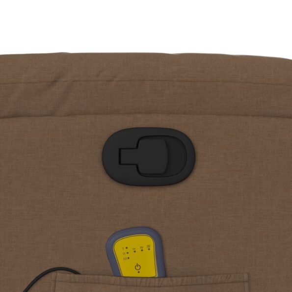 vidaXL Zdvíhacie a sklápacie masážne kreslo hnedé látka – Obrázok 11