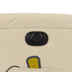 vidaXL Zdvíhacie a sklápacie elektrické masážne kreslo, krémové, látka – Obrázok 12