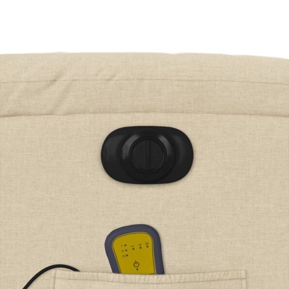 vidaXL Zdvíhacie a sklápacie elektrické masážne kreslo, krémové, látka – Obrázok 12