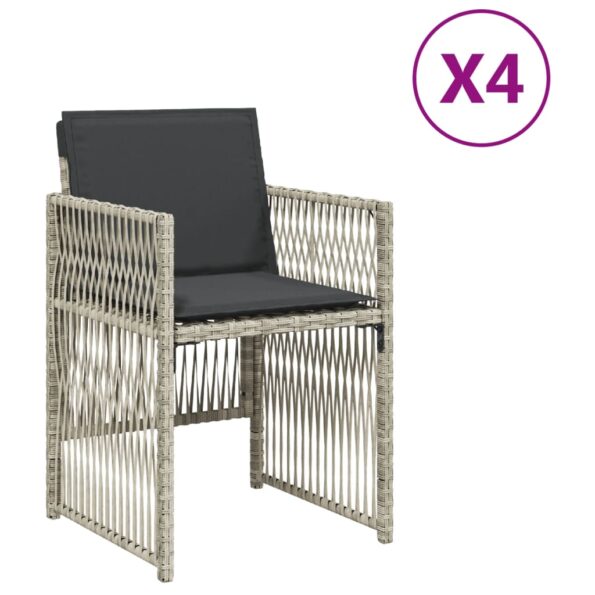 VXL8721012235458_a_en_hd_1.jpg vidaXL Záhradné stoličky s vankúšmi 4 ks svetlosivé polyratan – Obrázok 2