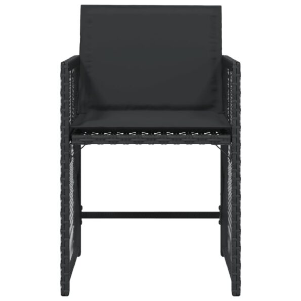 vidaXL Záhradné stoličky so sedákmi 4 ks čierne polyratanové – Obrázok 5