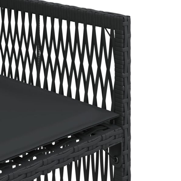 vidaXL Záhradné stoličky so sedákmi 4 ks čierne polyratanové – Obrázok 10