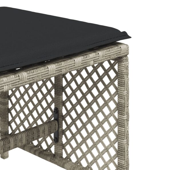 vidaXL Záhradné stoličky s vankúše 4ks svetlosivé 41x41x36cm polyratan – Obrázok 9