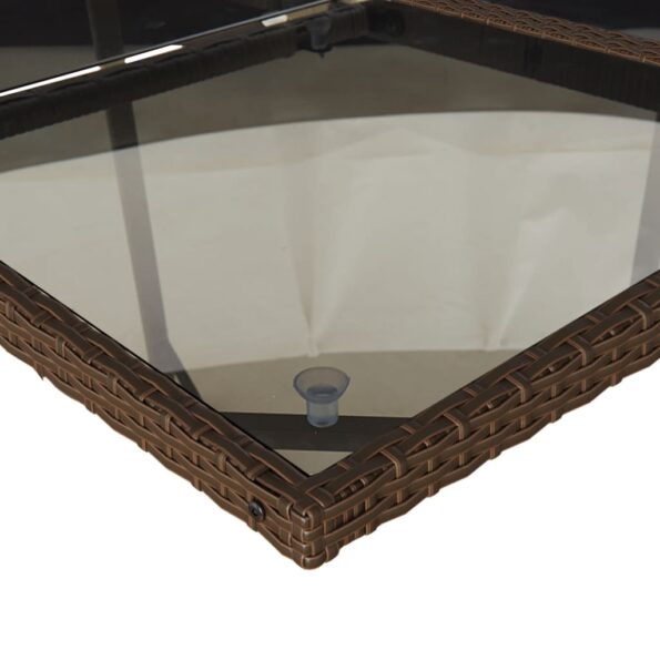 vidaXL 7-dielna záhradná jedálenská súprava a vankúše hnedá polyratan – Obrázok 5