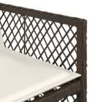 vidaXL 5-dielna záhradná jedálenská súprava s vankúšmi hnedá polyratan – Obrázok 8