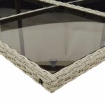 vidaXL 5-dielna záhradná jedálenská sada vankúše bledosivá polyratan – Obrázok 7