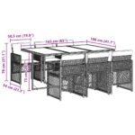 vidaXL 7-dielna záhradná jedálenská sada s podložkami sivá polyratan – Obrázok 9