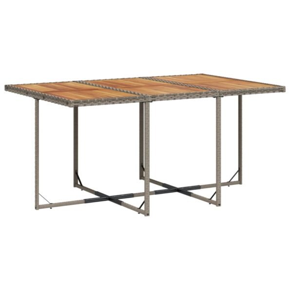 vidaXL 7-dielna záhradná jedálenská sada s podložkami sivá polyratan – Obrázok 3