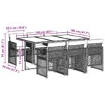 vidaXL 7-dielna záhradná jedálenská sada s podložkami sivá polyratan – Obrázok 9