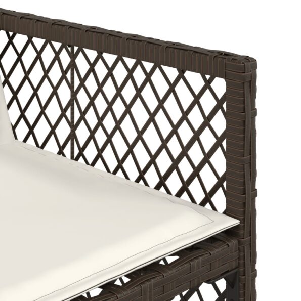 vidaXL 9-dielna záhradná jedálenská súprava s vankúšmi hnedá polyratan – Obrázok 8