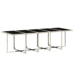 vidaXL 11-dielna záhr. jedálenská súprava vankúše svetlosivá polyratan – Obrázok 3