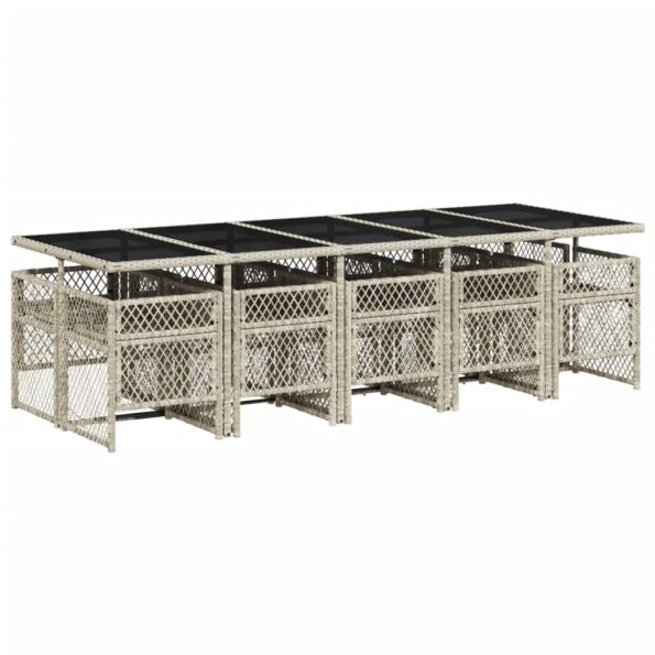 VXL8721012292130_g_en_hd_3.jpg vidaXL 11-dielna záhr. jedálenská súprava vankúše svetlosivá polyratan – Obrázok 5