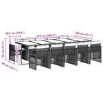 vidaXL 11-dielna záhr. jedálenská súprava vankúše svetlosivá polyratan – Obrázok 9