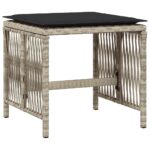 vidaXL 15-dielna záhr.jedálen. súprava s vankúšmi svetlosivá polyratan – Obrázok 6