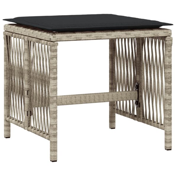 vidaXL 15-dielna záhr.jedálen. súprava s vankúšmi svetlosivá polyratan – Obrázok 6