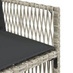 vidaXL 15-dielna záhr.jedálen. súprava s vankúšmi svetlosivá polyratan – Obrázok 8