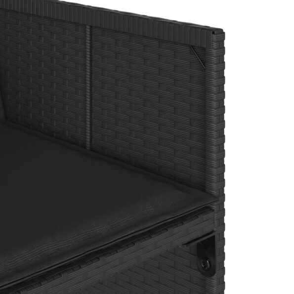 vidaXL 9-dielna záhradná jedálenská sada s vankúšmi čierna polyratan – Obrázok 8