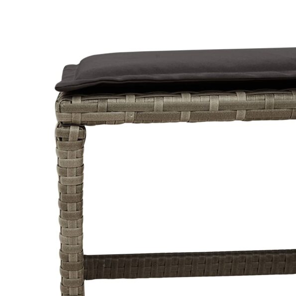 vidaXL 11-dielna záhradná jedálenská súprava s vankúšmi sivá polyratan – Obrázok 10