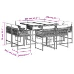 vidaXL 9-dielna záhradná jedálenská súprava s vankúšmi hnedá polyratan – Obrázok 5