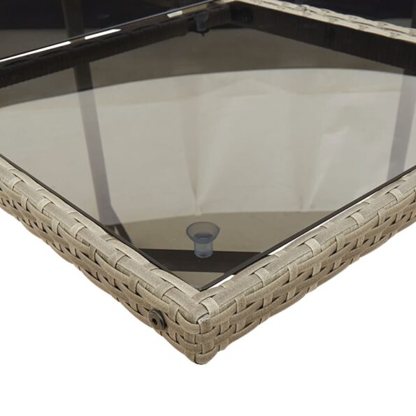 vidaXL 11-dielna záhradná jedálenská súprava s vankúšmi sivá polyratan – Obrázok 4