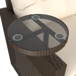 vidaXL 3-dielna záhradná súprava pohoviek s vankúšmi hnedá polyratan – Obrázok 9