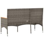 vidaXL 3-miestna záhradná lavica s vankúšmi sivá polyratan – Obrázok 6