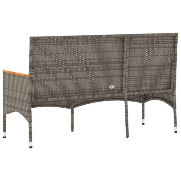 vidaXL 3-miestna záhradná lavica s vankúšmi sivá polyratan – Obrázok 6