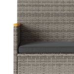 vidaXL 3-miestna záhradná lavica s vankúšmi sivá polyratan – Obrázok 7