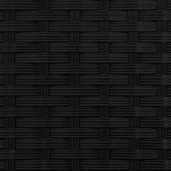 vidaXL Záhrad. pohovka 3-miestna strieška a taburetky čierna polyratan – Obrázok 10