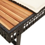 vidaXL Záhradná pohovka+podložky, tvar L, čierna, polyratan a akácia – Obrázok 6