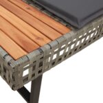 vidaXL Záhradná pohovka so vankúšmi tvar L sivá polyratan a akácia – Obrázok 6