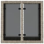 vidaXL Záhr. stôl so sklenenou doskou bledosivá 55x55x37 cm polyratan – Obrázok 6