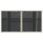 vidaXL Záhradný stôl+sklenená doska, svetlosivý 100x55x73cm, polyratan – Obrázok 9