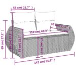 vidaXL Záhradná pohovka s vankúšmi 2-miestna svetlosivá polyratanová – Obrázok 9