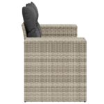 vidaXL Záhradná pohovka s vankúšmi 2-miestna svetlosivá polyratanová – Obrázok 5