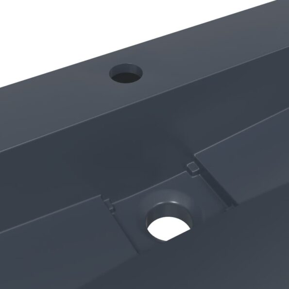 vidaXL Umývadlo minerálny/mramorový odliatok 120x46x11cm antracitové – Obrázok 8