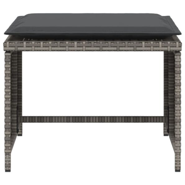 vidaXL Záhradná stolička s podnožkou sivá polyratan – Obrázok 7