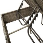 vidaXL Dvojité ležadlo so strieškou a závesmi sivé polyratan – Obrázok 8