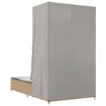 vidaXL Dvojité ležadlo so strieškou a závesmi béžové polyratan – Obrázok 6