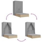 vidaXL Dvojité ležadlo so strieškou a závesmi béžové polyratan – Obrázok 7