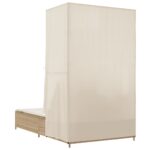 vidaXL Dvojité ležadlo so strieškou a závesmi béžové polyratan – Obrázok 6